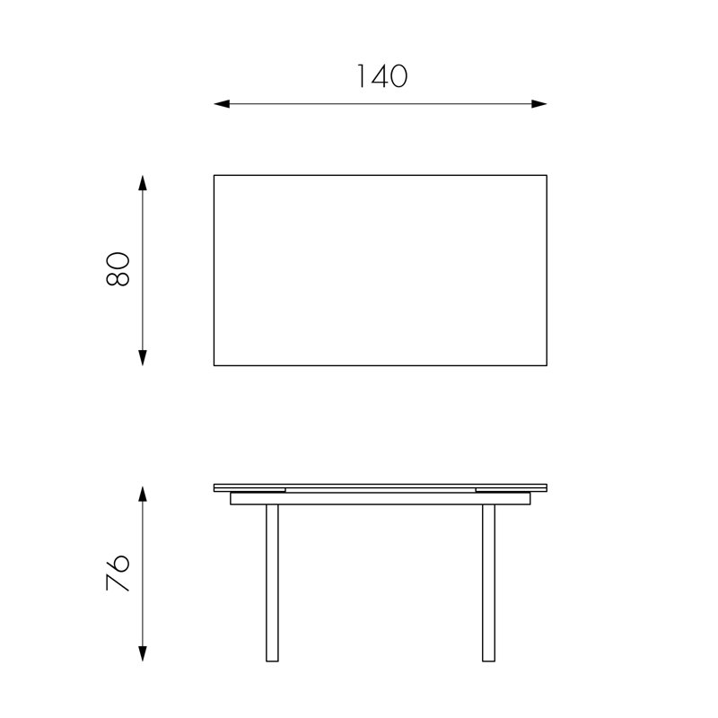 Brimmer Extendable Glass Top Metal Base Dining Table, White