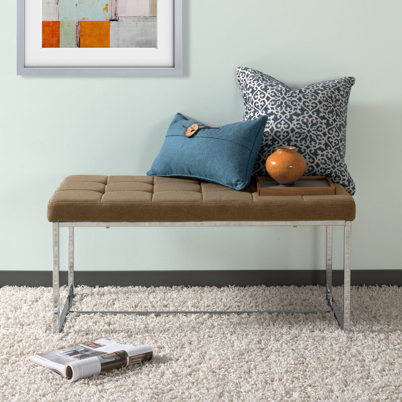 Montclare Polyester Blend Upholstered Bench, Brown