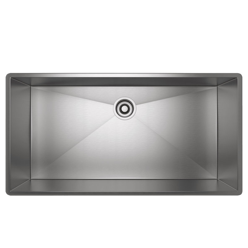 Forze™ 36" Undermount Kitchen Sink Single Bowl Stainless Steel Kitchen Sink, Brushed Stainless Steel