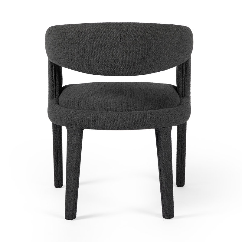 Hawkins Standard Upholstered Arm Chair, Fiqa Charcoal Boucle