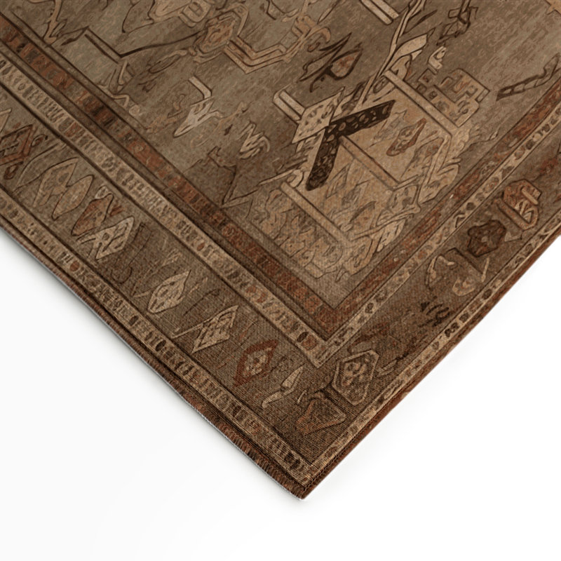 Tapis turc intérieur et extérieur brun, Rectangulaire 3 pi x 5 pi