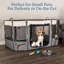 Parc pour chien de 43 po x 34 po x 23 po PETMAker - Chenil pour chiots résistant aux égratignures - Enclos de jeu pour chien à l'intérieur / extérieur pour chiens, chats et autres petits animaux - Sac de transport inclus, gris-112326281