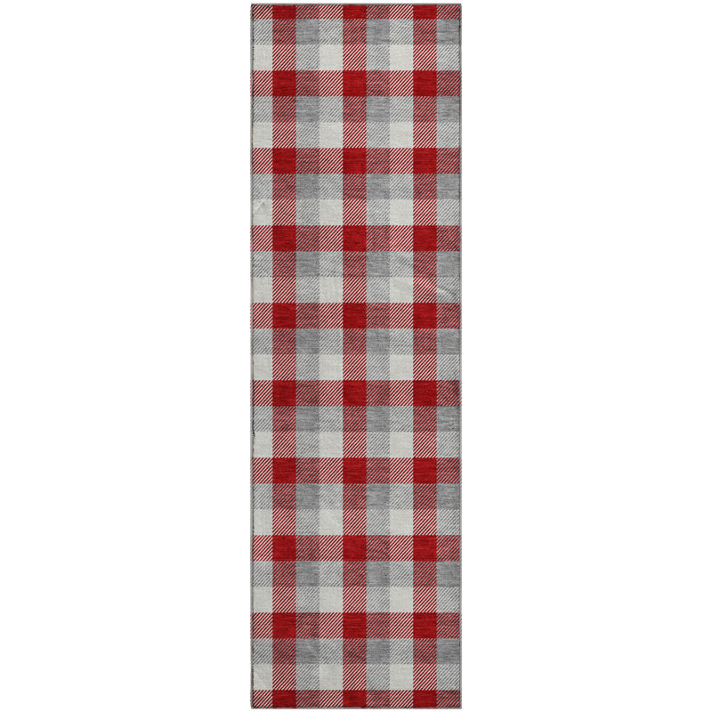 Premium Machine Washable Crumley AMF1053 Plaid Rug, Runner 2'3" x 7'6"