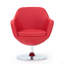 Fauteuil pivotant rembourré en cuir rouge Caisson-21419356