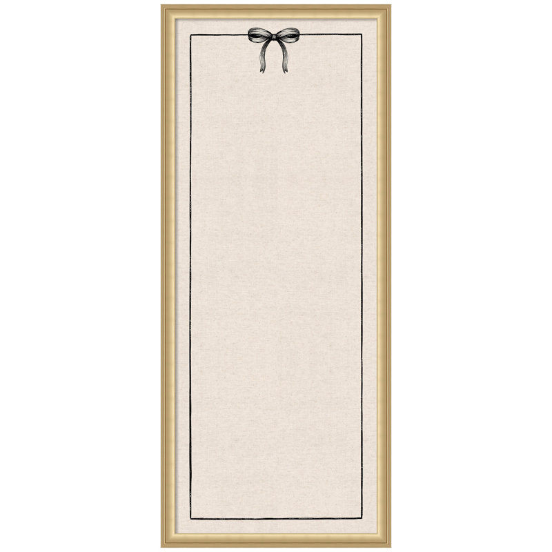 Tableau d'affichage en lin encadré en tissu, H 42 po x l 18 po x P 1,25 po, Or de Florence