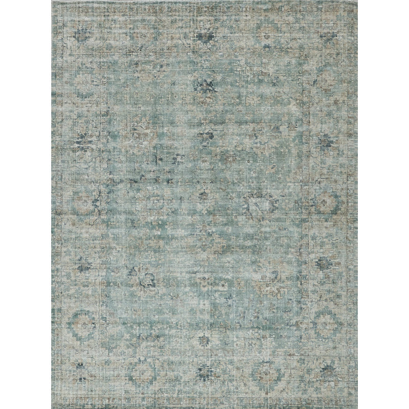 Oriental Area Rug in Blue, Rectangle 14' x 18'
