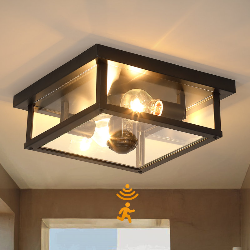 Plafonnier encastré 12 po 2 lumières, Noir