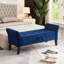 Banc d'entrée 51,5 po en velours orange avec rangement - faites bonne impression et pratique-357151230