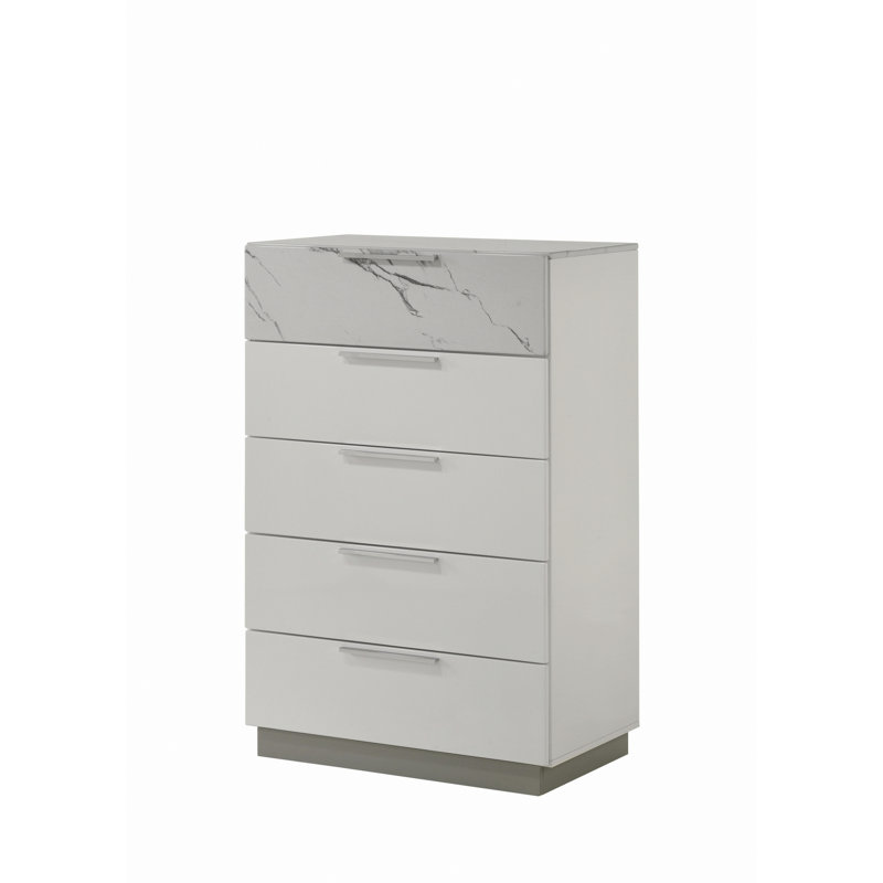 Petite commode avec tiroir supérieur doublé de velours, commode de rangement pour la chambre à coucher