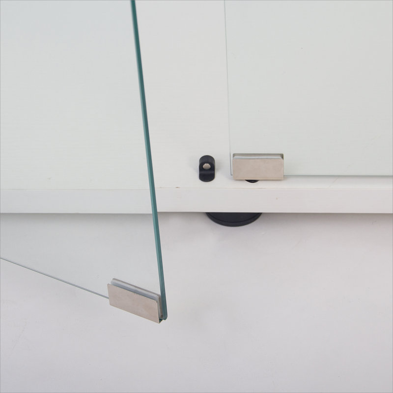 Vitrine en verre 2 couches avec 2 portes, armoires vitrées, vitrine de comptoir en verre avec serrure, verre trempé avec base en panneau de fibres à densité moyenne