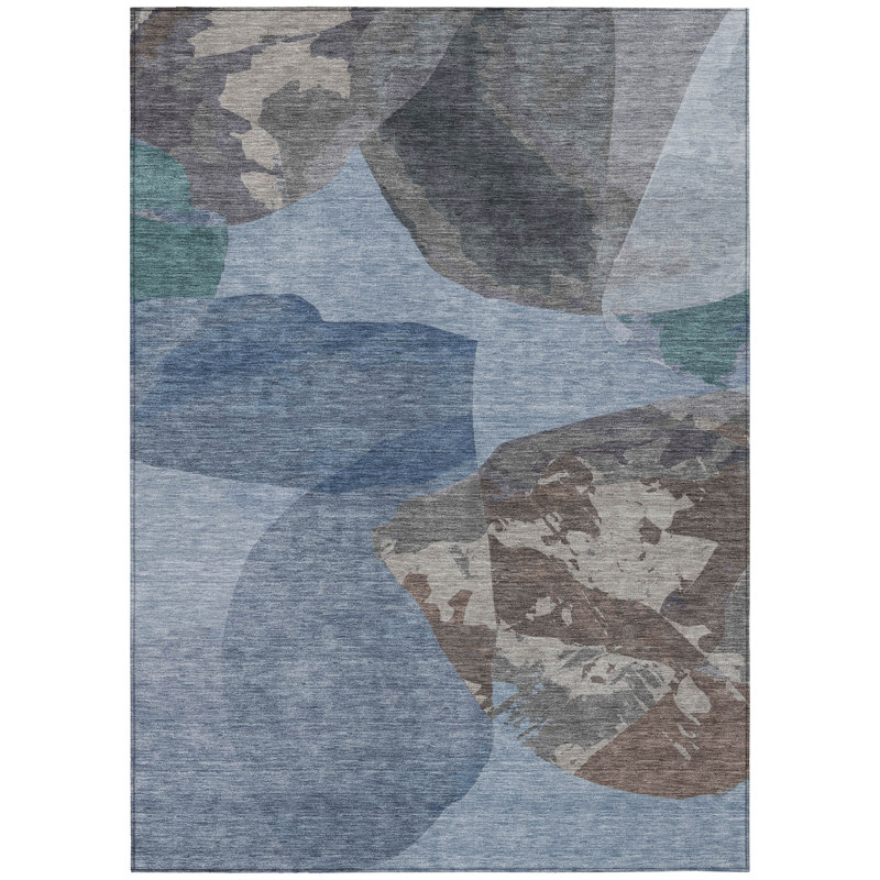 Machine Washable Indoor/Outdoor Chantille ACN2901 Modern Rug, Denim, 5' x 7'6"