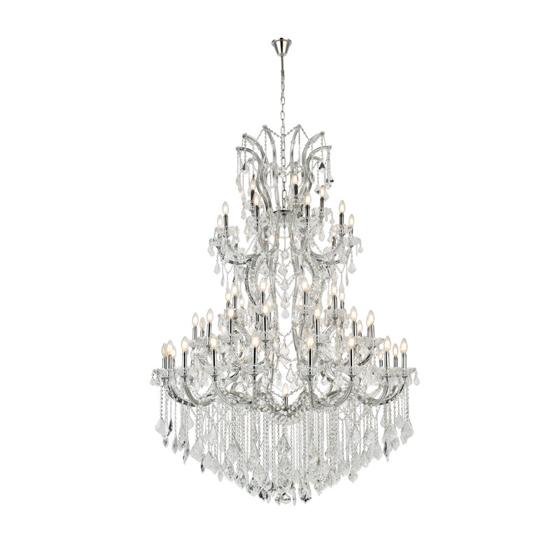 Stockard 61 - Light Glass Chandelier, Chrome / Crystal (Clear) / Royal Cut