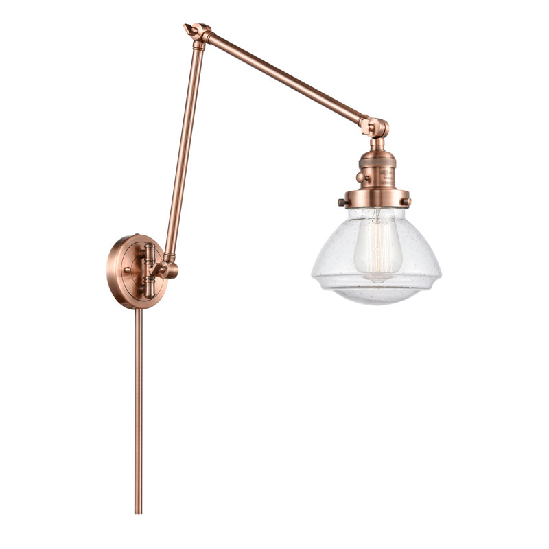 Chesterville Plug-in Swing Arm Sconce, Seedy, Incandescent, Antique Copper