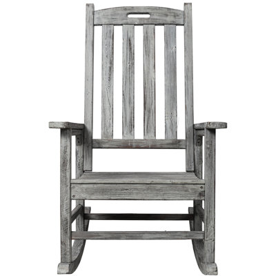 Gris, bois, chaise berçante surdimensionnée, siège large, dossier haut, détente dans n'importe quel décor intérieur ou extérieur, assemblage facile, chaise berçante en bois surdimensionnée, chaise berçante et utilisation en douceur, confortable, divers