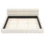 Très grand lit plateforme tapissier avec tissu épais, lit au sol avec structure solide, beige-441931674