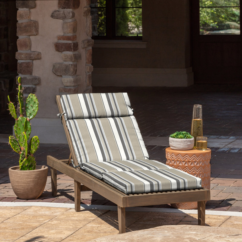 ARDEN Outdoor Chaise Lounge Cushion, Stone, 2.5" H x 21" W x 42.5" D