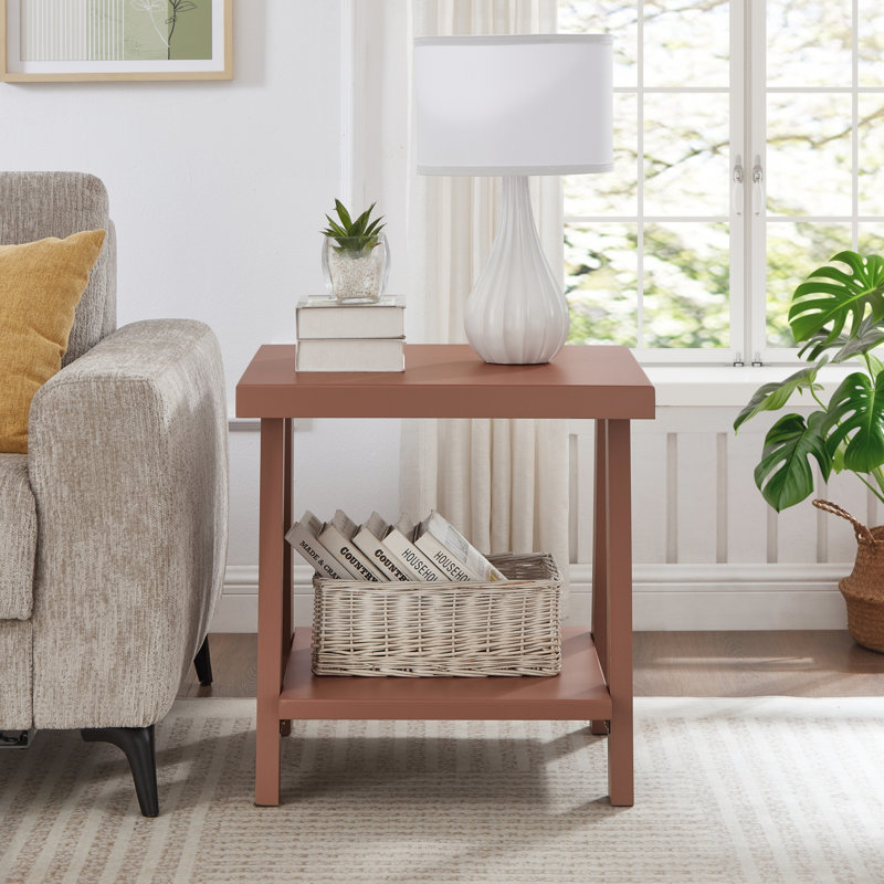 Angeleca End Table with Storage Shelf, Brown, 23" H x 22" W x 23.5" D