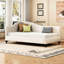 Lit de jour en L beige avec pieds en bois massif pour une chambre à coucher simple élégante-883026042-883026044