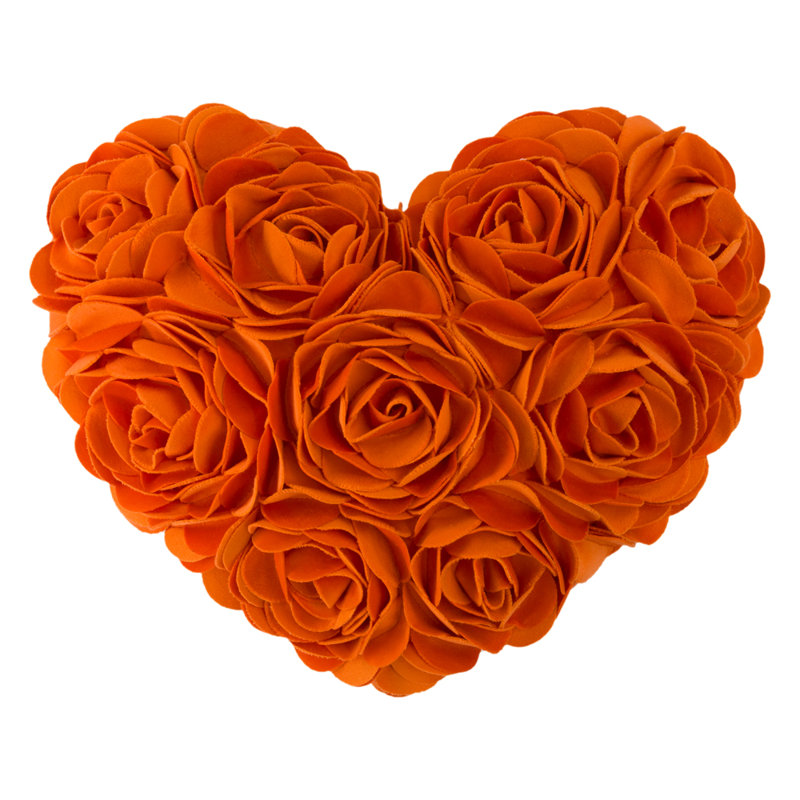 3D Flower Throw Pillow Cover Aesthetic Valentines Day Accent Pillow Case Cushion Cover, Orange