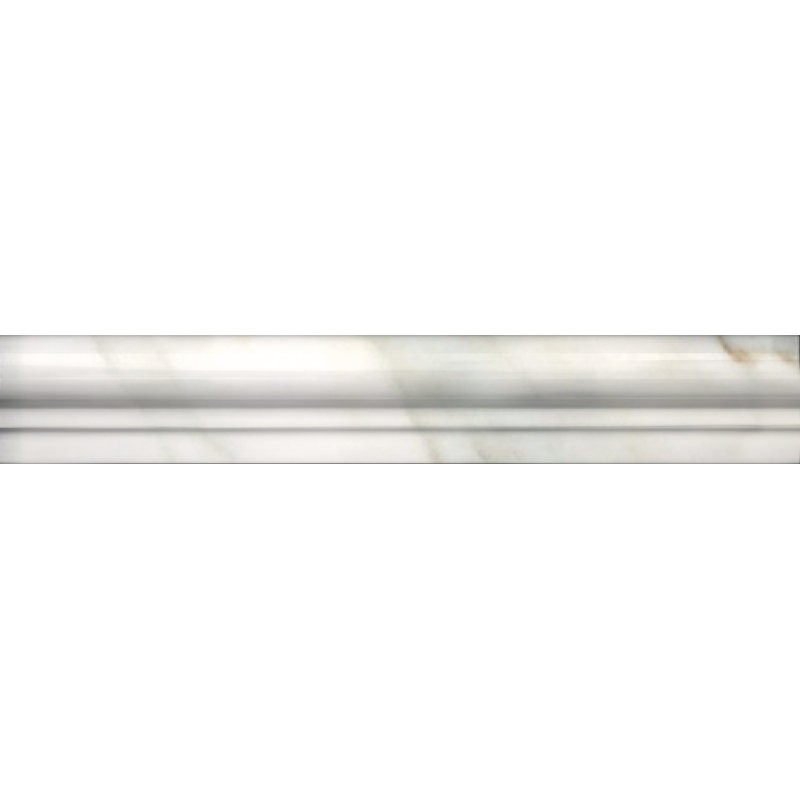 Grandis 12" x 2" Marble Chair Rail Tile Trim in White