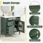 Meuble-lavabo moderne à un lavabo, 76 cm (L) x 46,5 cm (P), en bois vert avec lavabo encastré en céramique