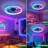 RGB Ceiling Fan With Lights, 19" Fandelier Low Profile Ceiling Fan, 3000K-6000K Dimmable & RGB Modern Flush Mount LED Ceiling Fan Light With Remote Control For Bedroom-637578339