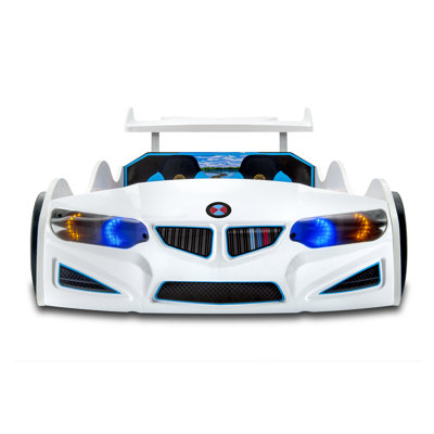 Lit voiture de course simple GT1 avec lumières et sons DEL, mobilier de chambre d'enfant