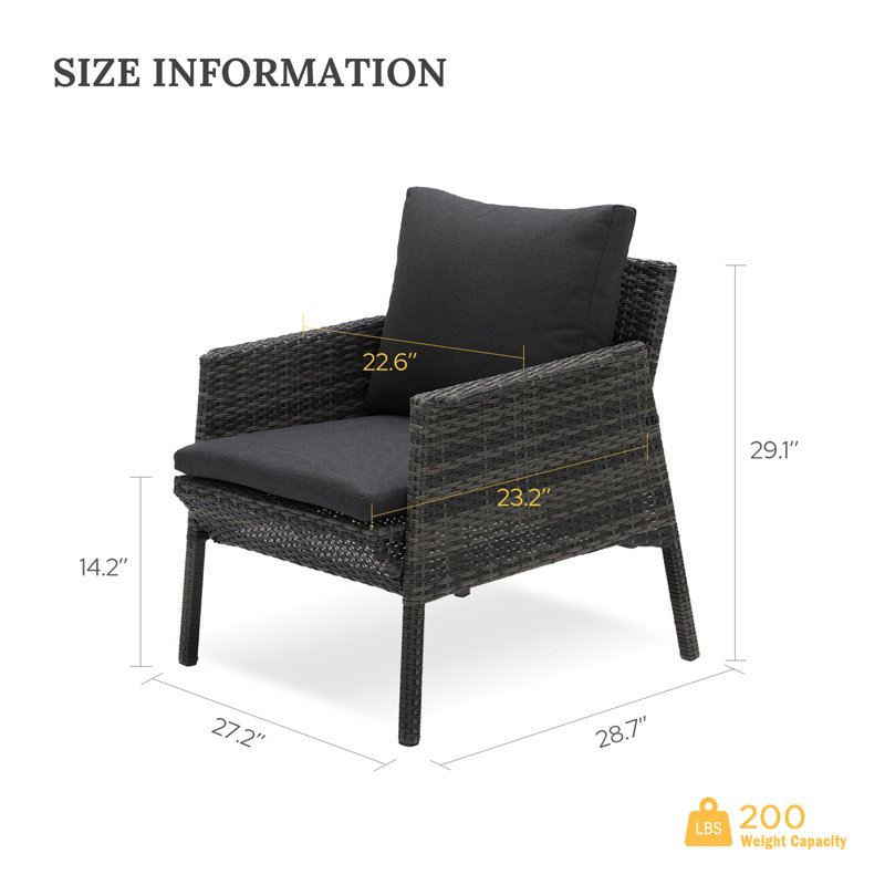 Chaise de patio avec coussin Isatou
