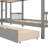 Twin L-Shaped Bunk Bed With Drawers-Gray