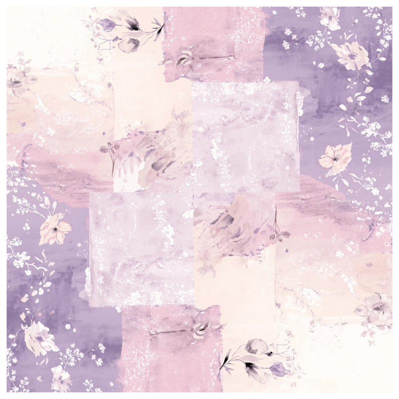 Édredon pastel à motif floral abstrait, Lit simple