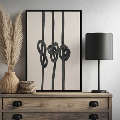 «Minimalist Black Knot Abstract» par Agnes 91, reproduction d'art