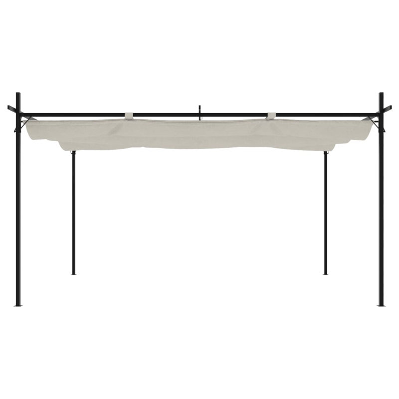 Audrius Metal BBQ Gazebo, 292cm H x 395cm W x 230cm D, Cream