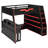 Full Size Wood Loft Bed with Desk, Adjustable Table, Storage Shelves, RGB LED Light, Space-Saving Loft Bed Frame, Red-434342468