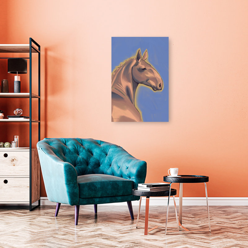 «Horse Portrait Abstract Contemporary Horse», art mural, 36" H x 24" W