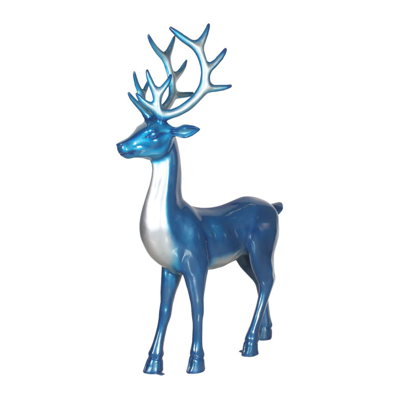 Statues de cerf debout [bleu]
