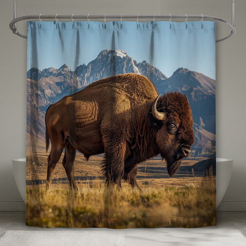 Rideaux de douche Majestic Bison Mountain, 70in W x 72in H