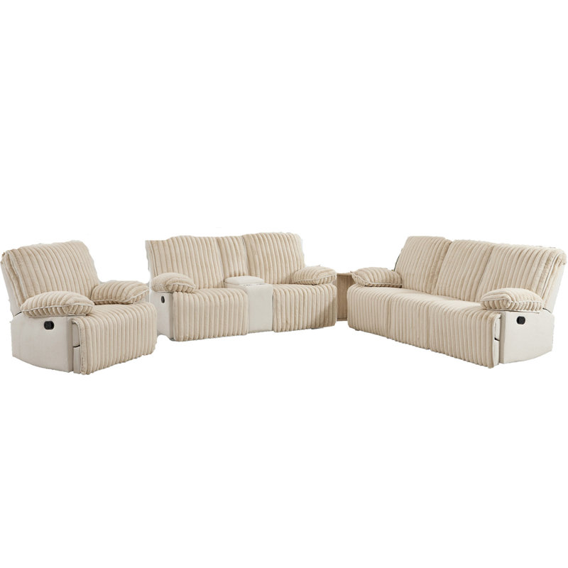 Canapé inclinable manuel 1 + 2 + 3, canapé inclinable avec porte-gobelets cachés, canapé inclinable près du mur pour le cinéma maison, beige