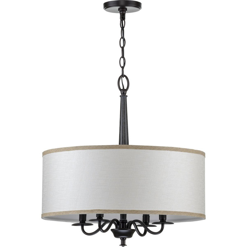 Rourke 4 - Light Dimmable Drum Chandelier, Black
