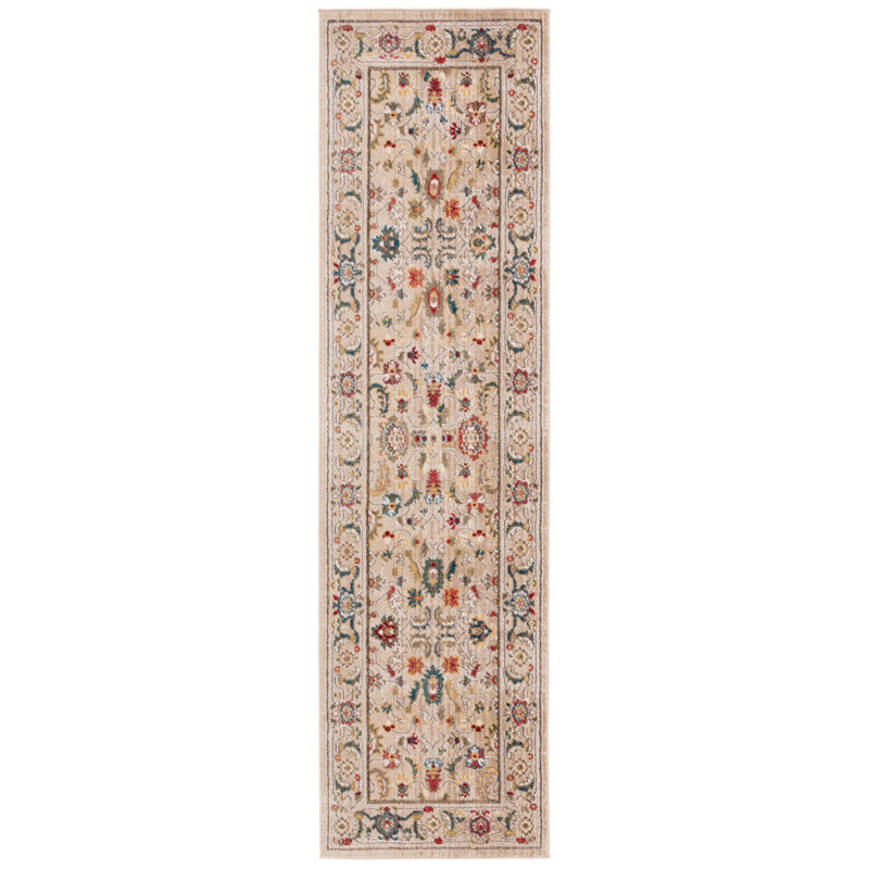 Ivory and Beige Hand-Knotted Persian-Inspired Runner Rug, 2'2" x 8'