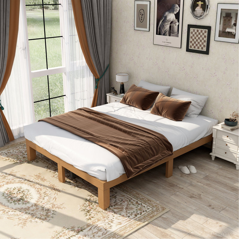 Wood Platform Bed Frame,No Box Spring Needed,Strong Wood Slat Support, Easy Assembly