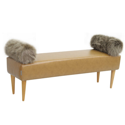Scandi Faux Leather Upholstered Bench
