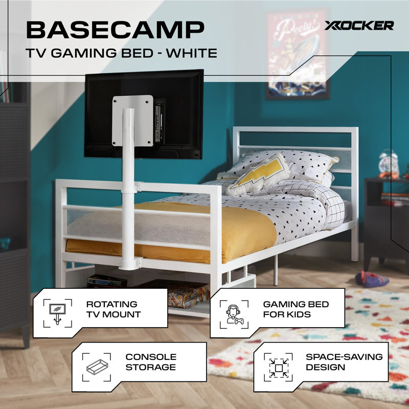 X Rocker Basecamp TV Gaming Bed, White