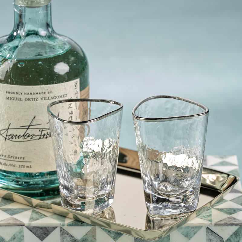 Sinquefield Triangular Shot Glasses with Platinum Rim, Set of 6