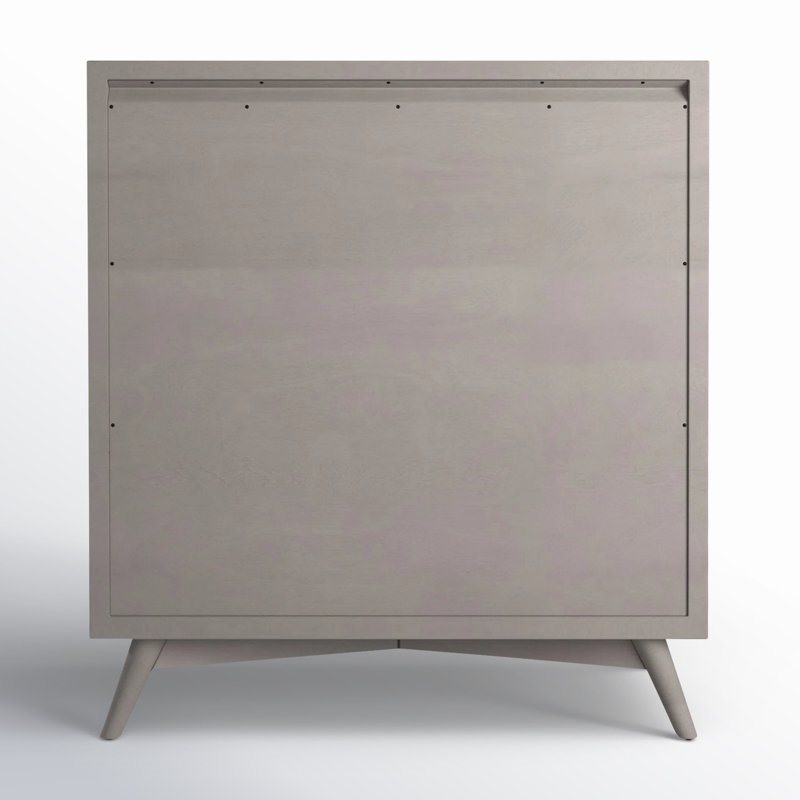 Commode en bois massif à 4 tiroirs l 38 po Williams, Gris