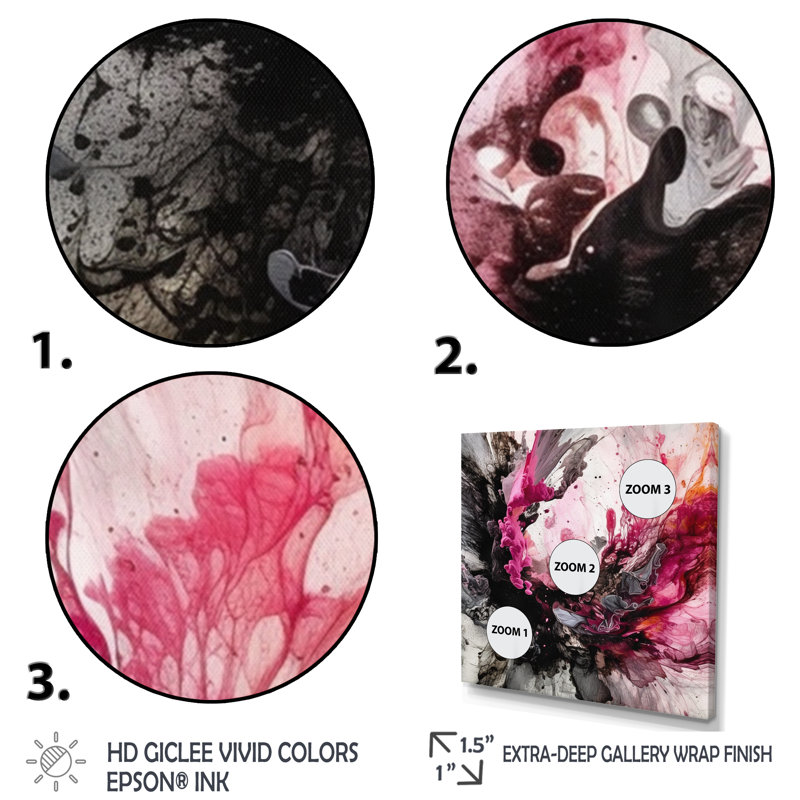 «Black Gold Marble Splash V», art abstrait sur toile marbrée, H 36 po x l 36 po x P 1,5 po, Cadre photo noir