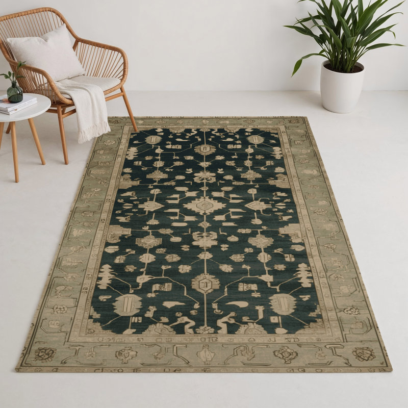 Tapis intérieur et extérieur brun Overdyed, Rectangulaire 3 pi x 5 pi