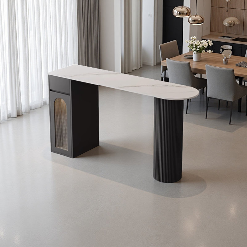 Table de bar moderne moderne de style italien, 41,3 x L 62,9 po x l 19,6 po