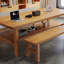 Bureau rectangulaire brun en bois massif-108780567