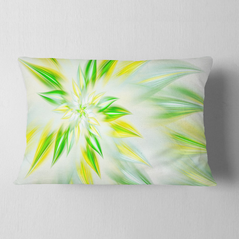 Fractale spirale fleur - coussin abstrait imprimé, Vert clair