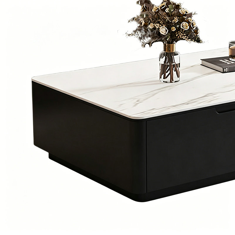 Table basse italienne moderne de qualité supérieure, 15" H x 59" W x 31.49" D